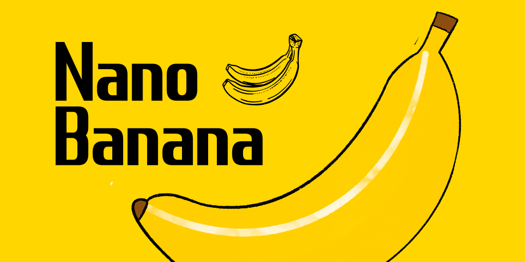 NanoBanana|黄色の背景にバナナのイラスト